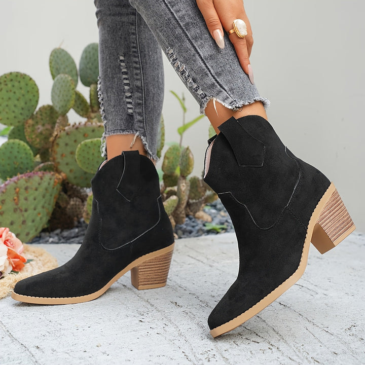 Naomira | Stivaletti da donna eleganti in camoscio, ispirati allo stile western
