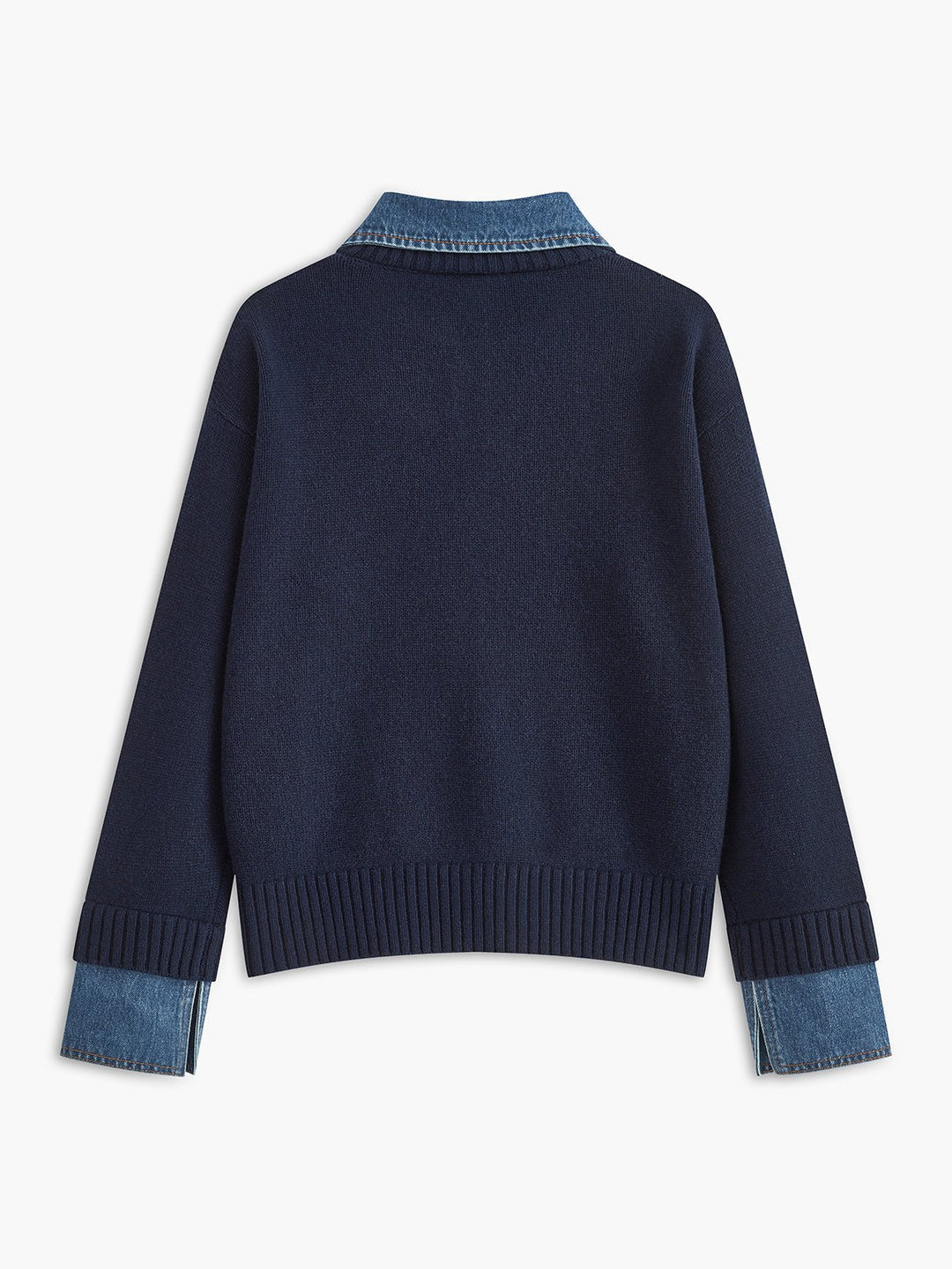Camille | Strick-Poloshirt mit Jeanskragen
