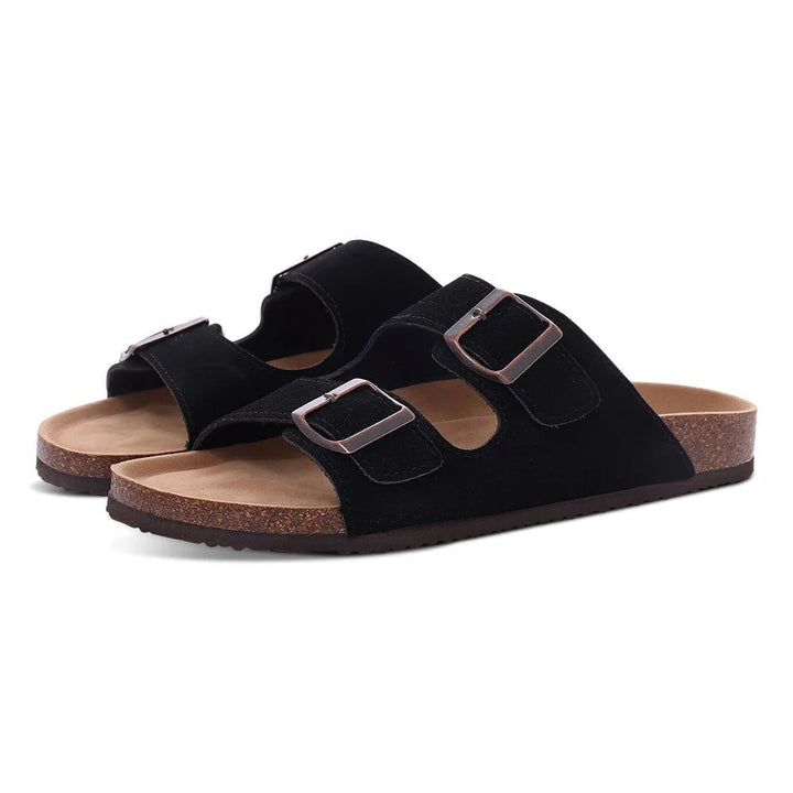 Selvara | Mules in camoscio con fibbia