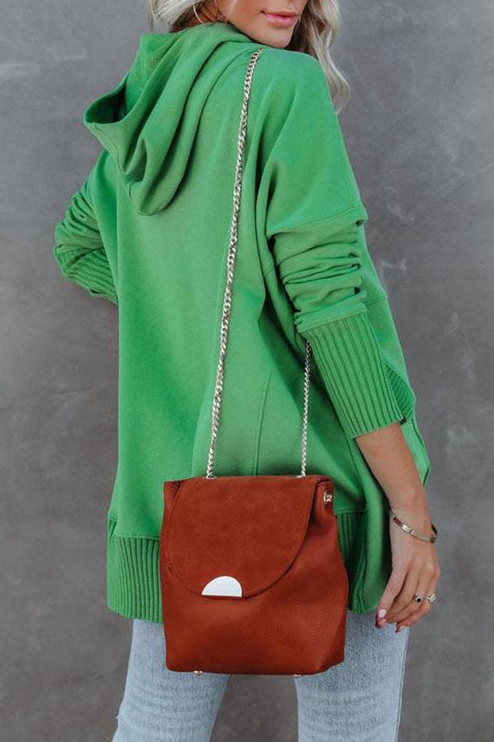 Rosielle | Relaxed Longline Hooded Drawstring Tunic Sweatshirt