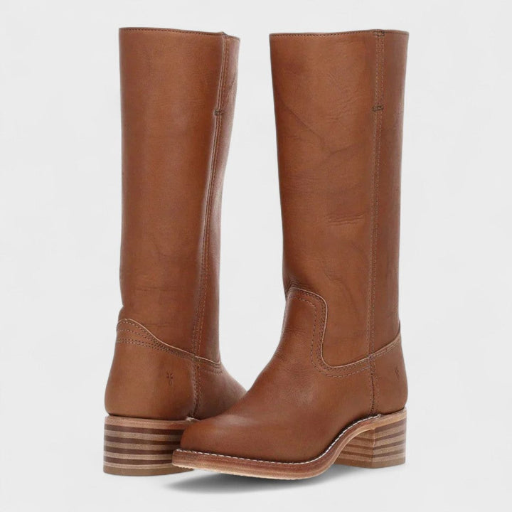 Arista | Western-Lederstiefel für Damen mit knöchelhohem Schaft und Blockabsatz