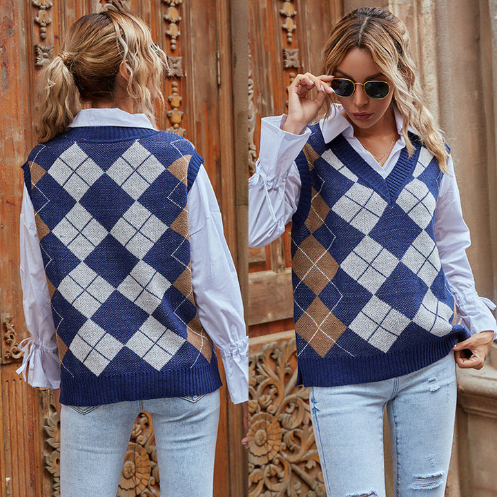 Colette | Classic Check Pattern Vest