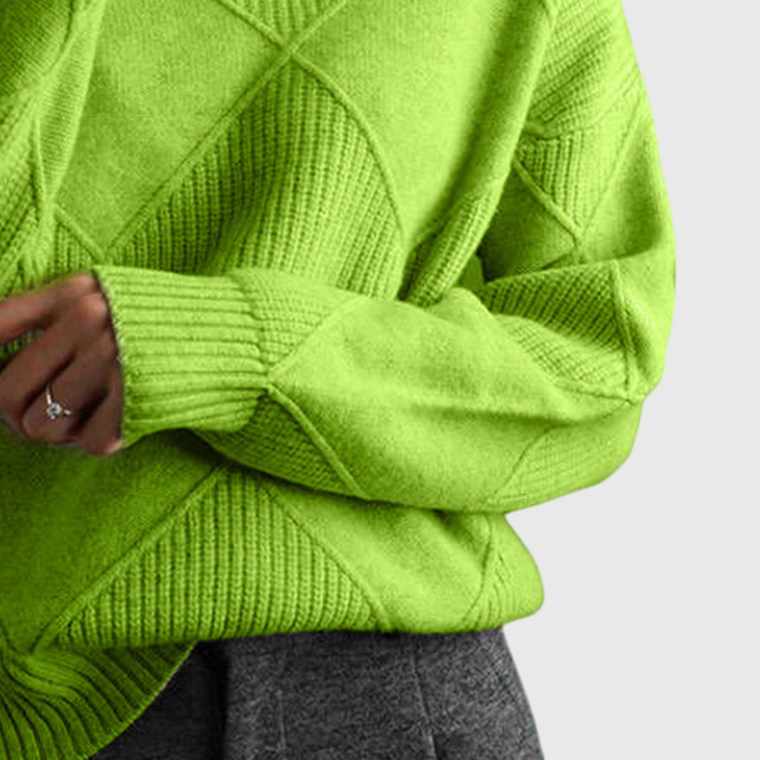 Camille | Geometric Turtleneck Sweater
