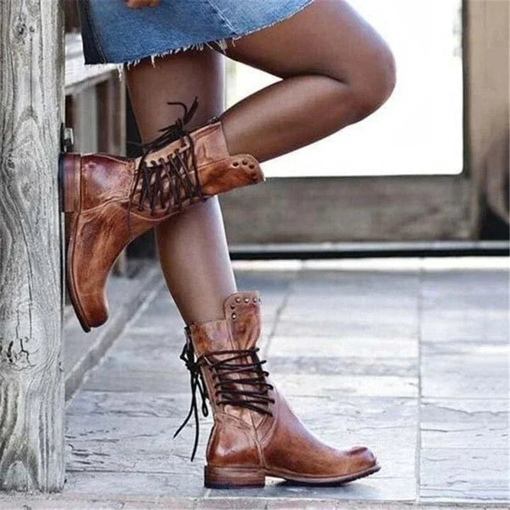 Novelle | Rustikale Western-Schnürstiefel für Damen