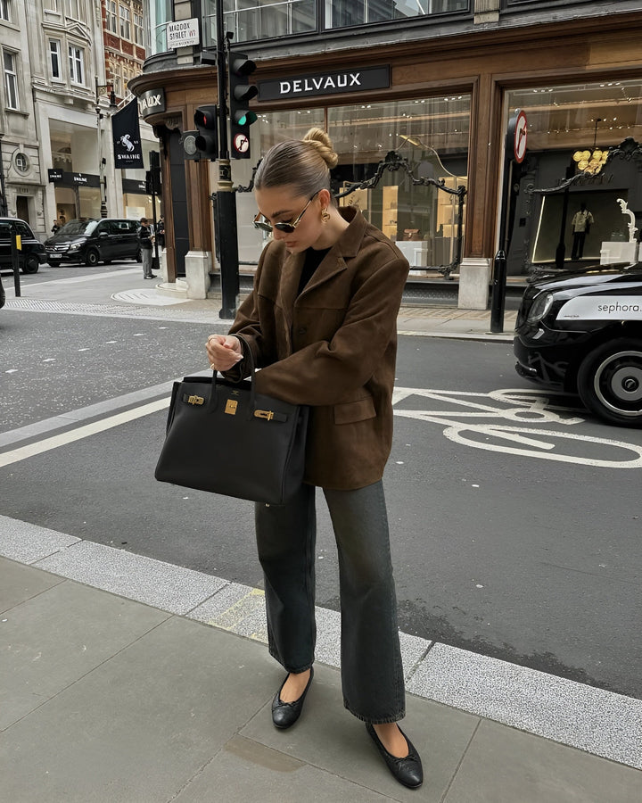 Seraphina | Blazer classico in pelle scamosciata dallo stile intramontabile