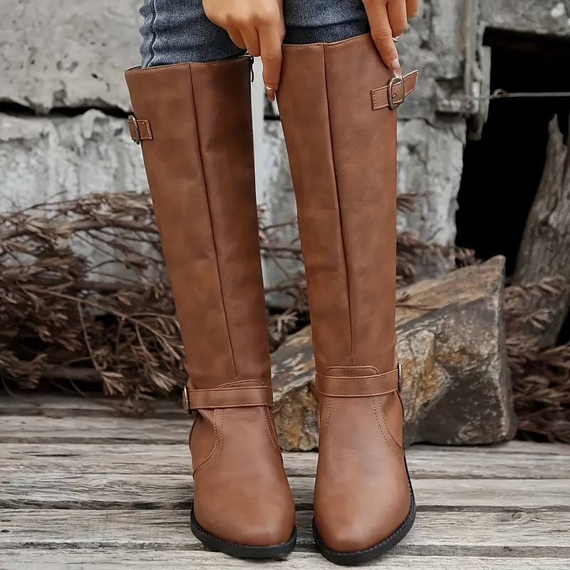 Elowen | Elegante Stiefel für Damen mit knöchelhohem Schaft und doppelter Schnalle