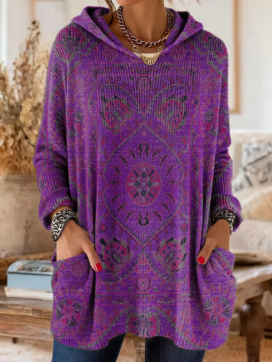 Vivante | Hooded Tunic – Vintage-Inspired Ethnic Print for Women