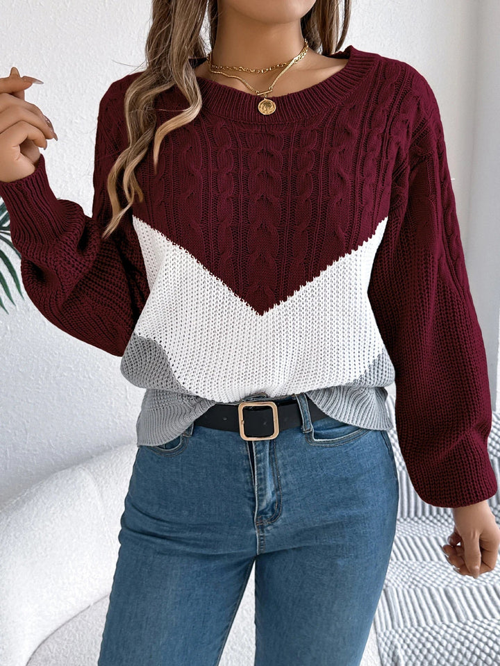 Mariselle | Eleganter Chevron-Strickpullover