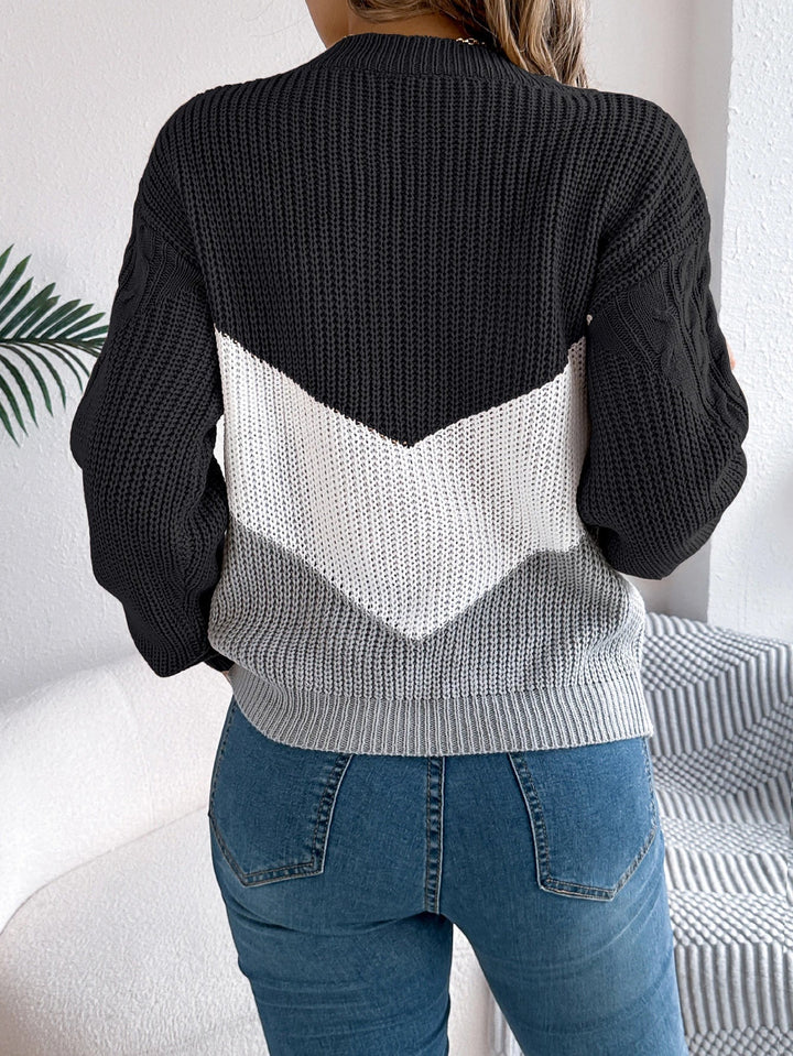 Mariselle | Eleganter Chevron-Strickpullover