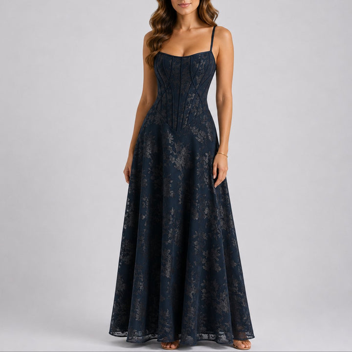 Aloura | Elegantes florales Korsett-Maxikleid für Damen