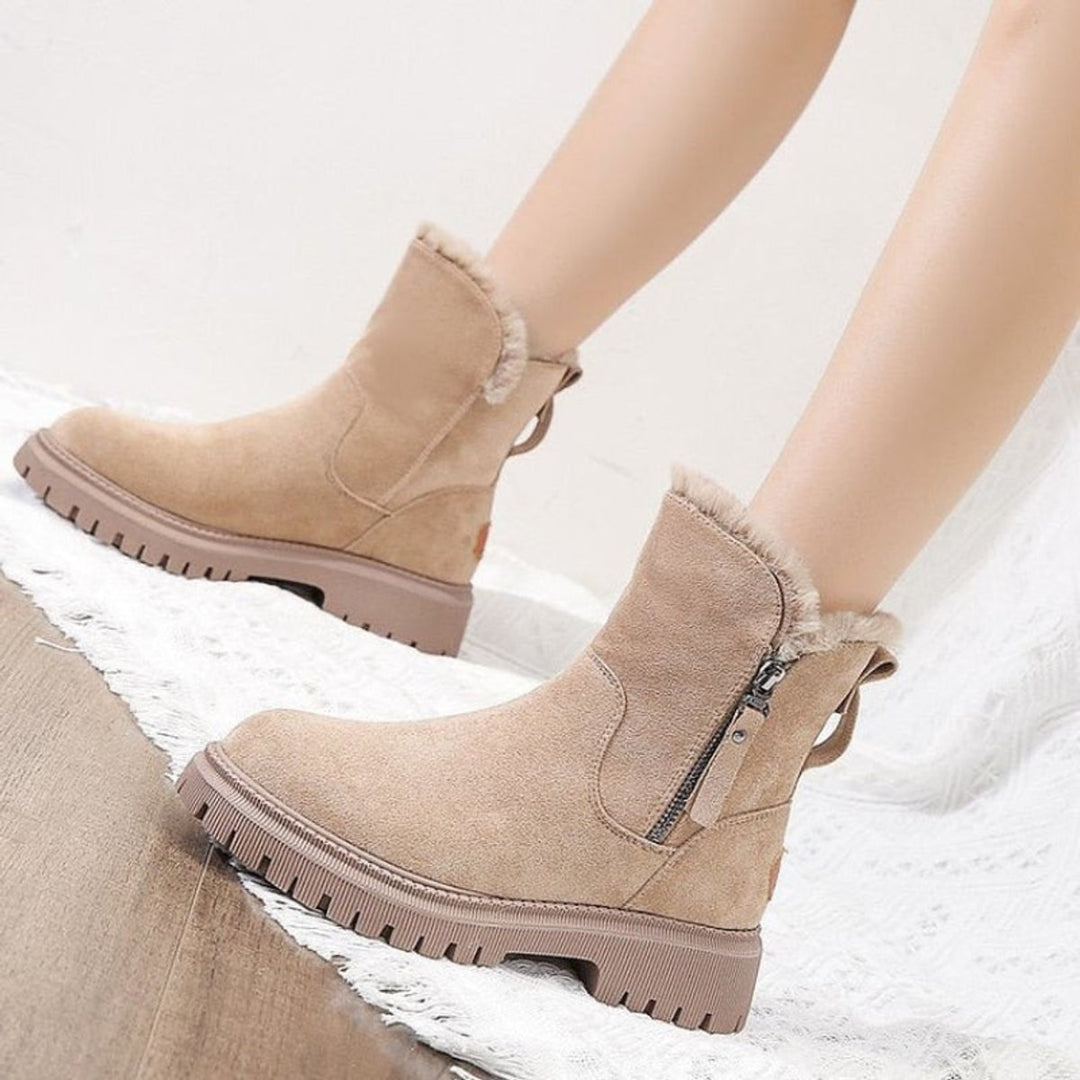 Valencia | Bequeme Ankle Boots für Damen aus gefüttertem Veloursleder zum Hineinschlüpfen