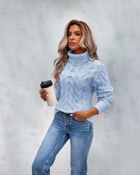 Amelia | Women's Timeless Cable Knit Turtleneck Sweater