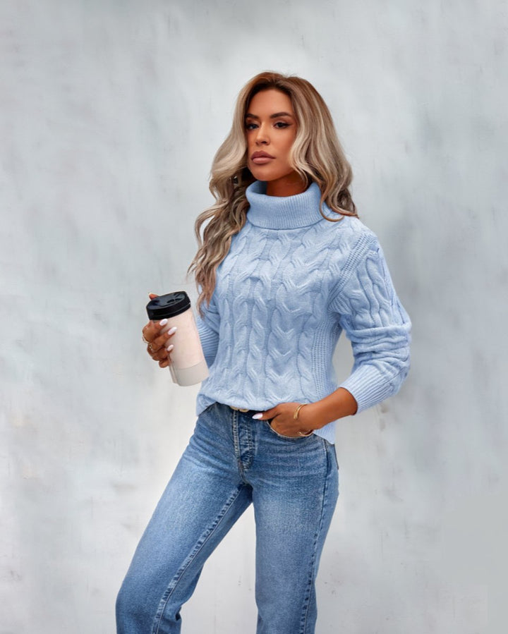 Marie | Turtleneck Sweater – Timeless Cable Knit for Women