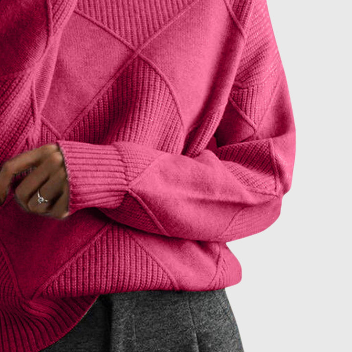 Camille | Geometric Turtleneck Sweater