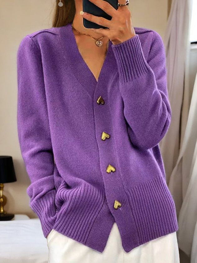 Veloura | Gilet in maglia con bottoni a cuore