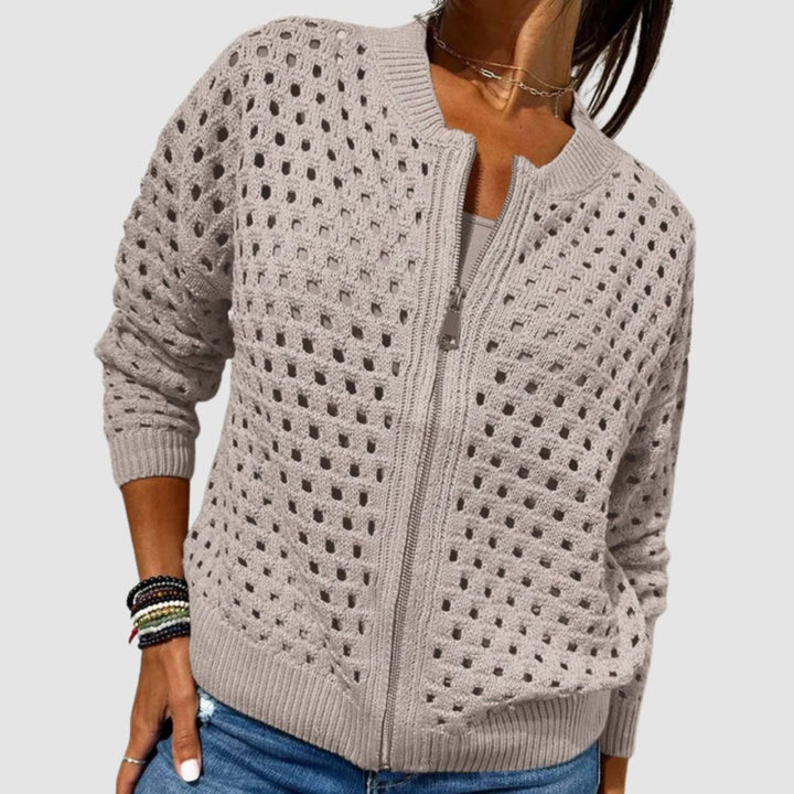 Aveline | Hohlgestrickter Reißverschluss-Cardigan