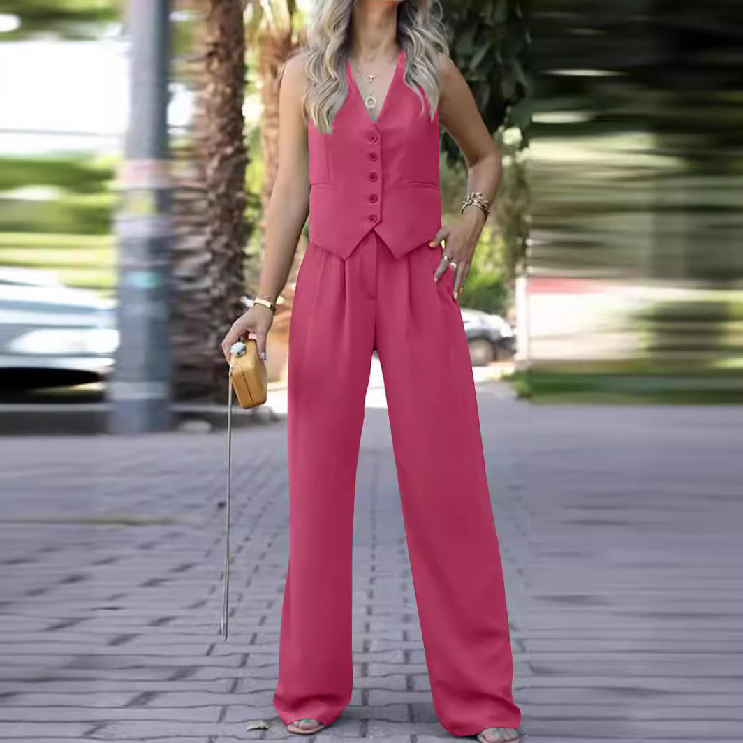 Seraphine | Completo elegante a due pezzi senza maniche con scollo a V