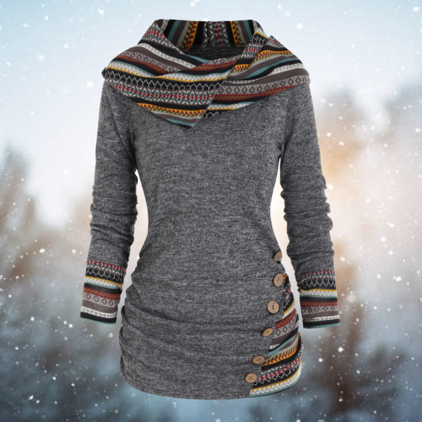 Franza | Tribal Hoodie – Relaxed Style for Women