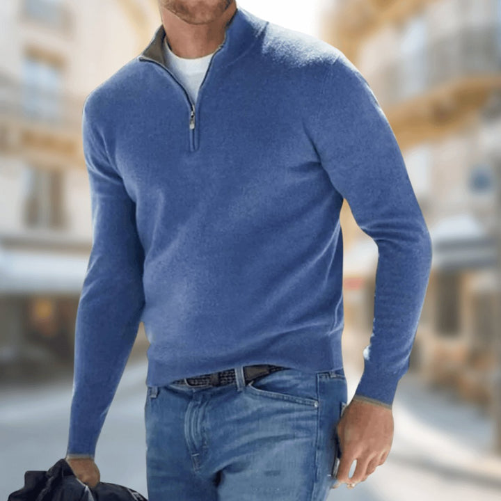Felix | Knitted Sweater with Quarter-Zip Design for Men