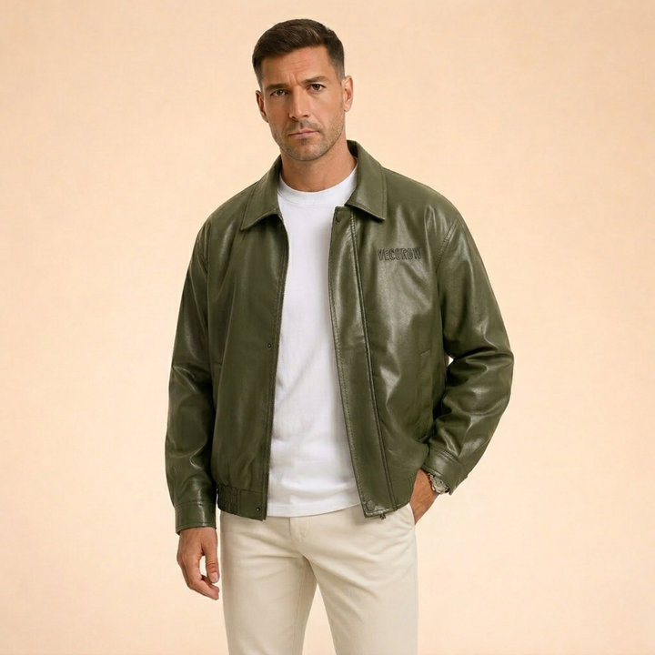 Ewan | Comfortable Faux Leather Bomber Jacket
