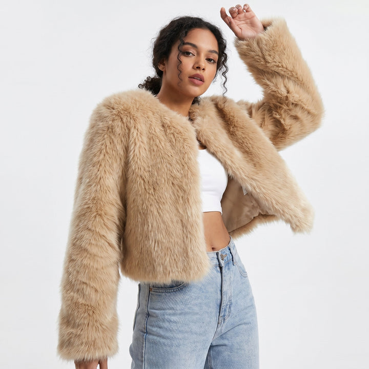 Colette | Cropped Faux Fur Jacket