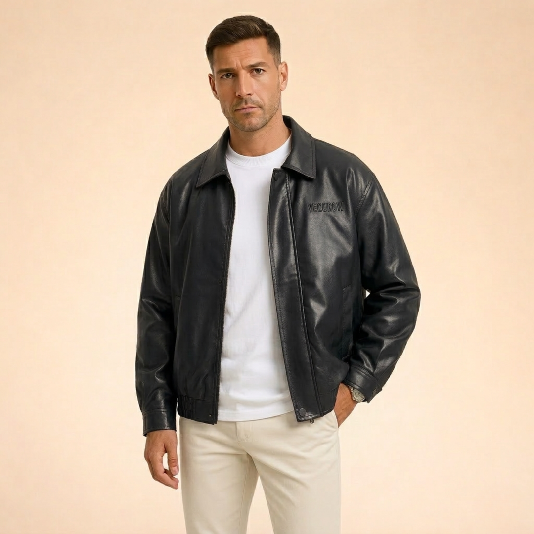 Ewan | Comfortable Faux Leather Bomber Jacket