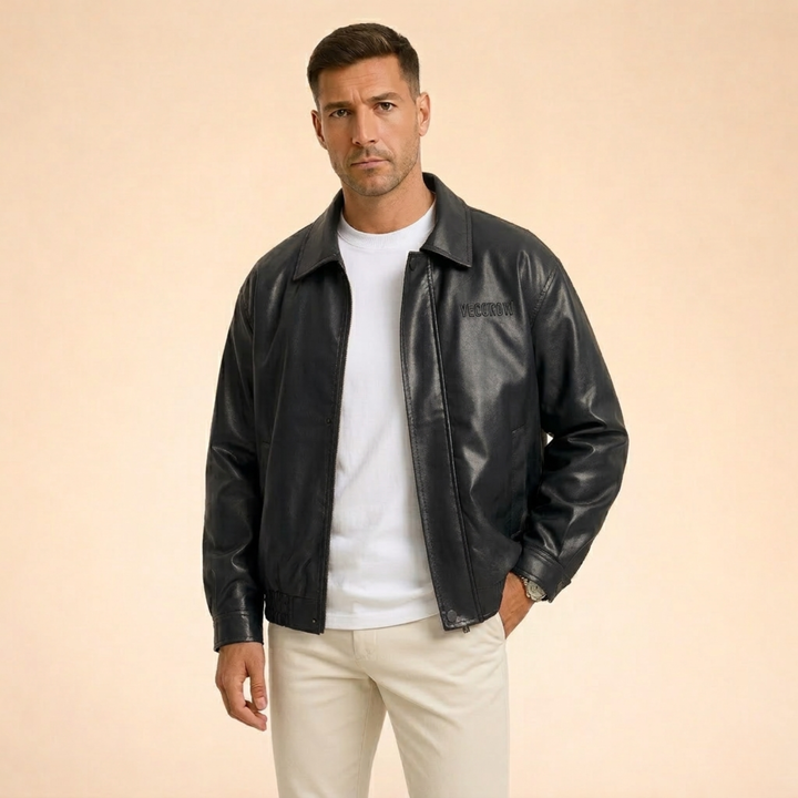 Ewan | Comfortable Faux Leather Bomber Jacket