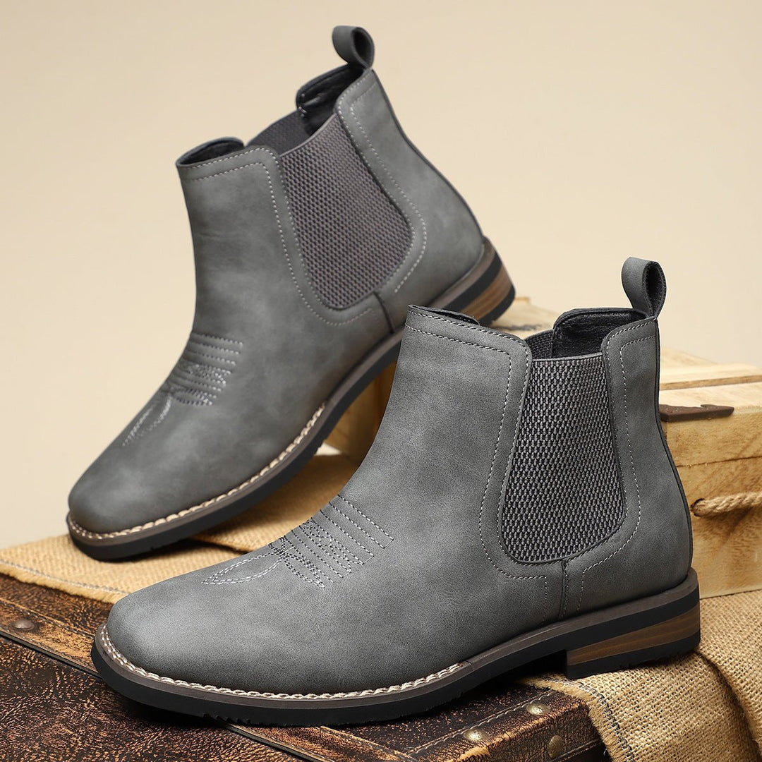 Bramwell | Stilvolle braune orthopädische Chelsea-Boots aus Kunstleder für Herren