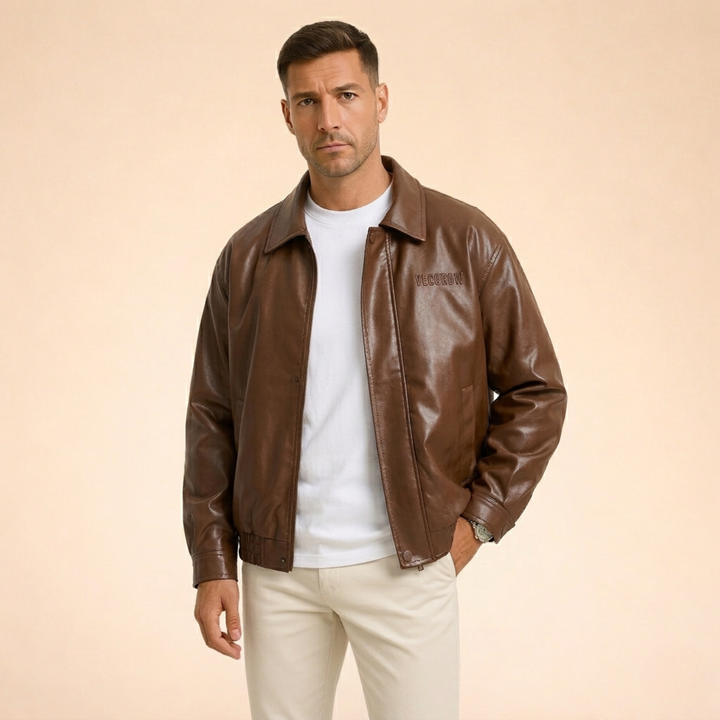 Ewan | Comfortable Faux Leather Bomber Jacket