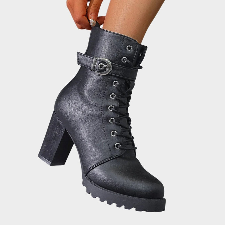 Valiant | Stivaletti da donna stile combat, con lacci e tacco largo