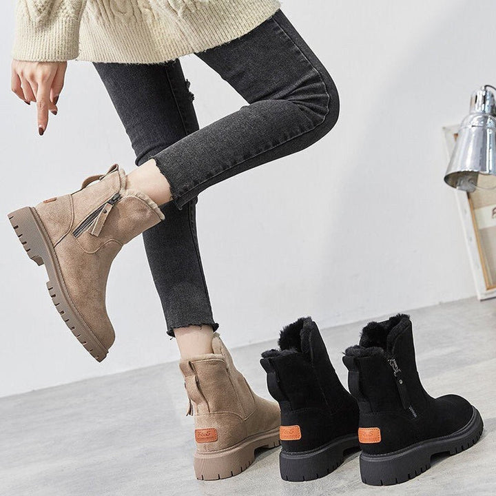 Valencia | Bequeme Ankle Boots für Damen aus gefüttertem Veloursleder zum Hineinschlüpfen