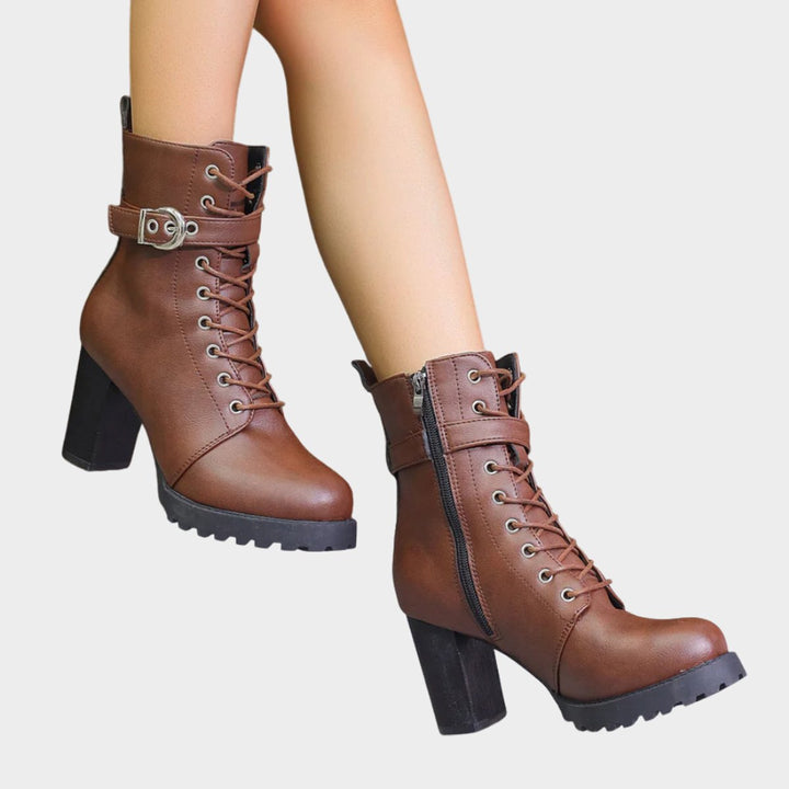 Valiant | Stivaletti da donna stile combat, con lacci e tacco largo
