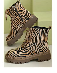 Savannah | Zebra Lace-Up Boots