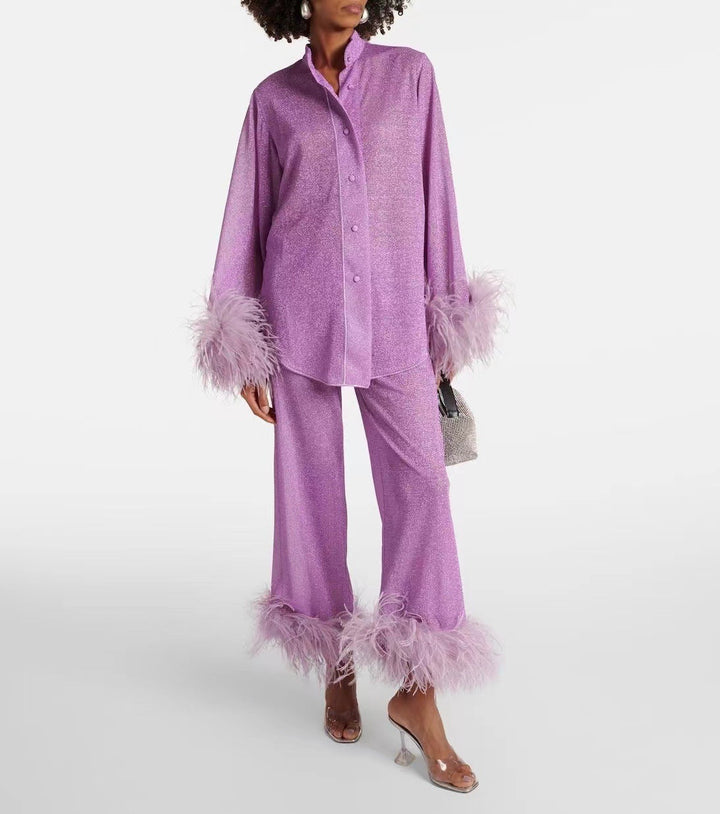 Colette | Completo elegante con pantaloni e capo a maniche lunghe con bottoni sul davanti