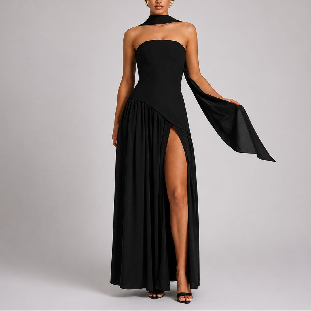 Violetta | Women's Elegant Strapless Open-Back Maxi Dress