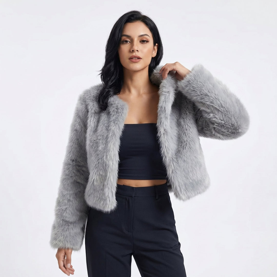 Colette | Cropped Faux Fur Jacket