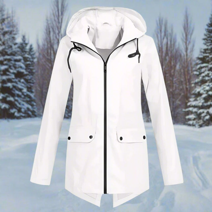 Iris | Elegante wasserdichte Regenjacke mit Kapuze für Damen
