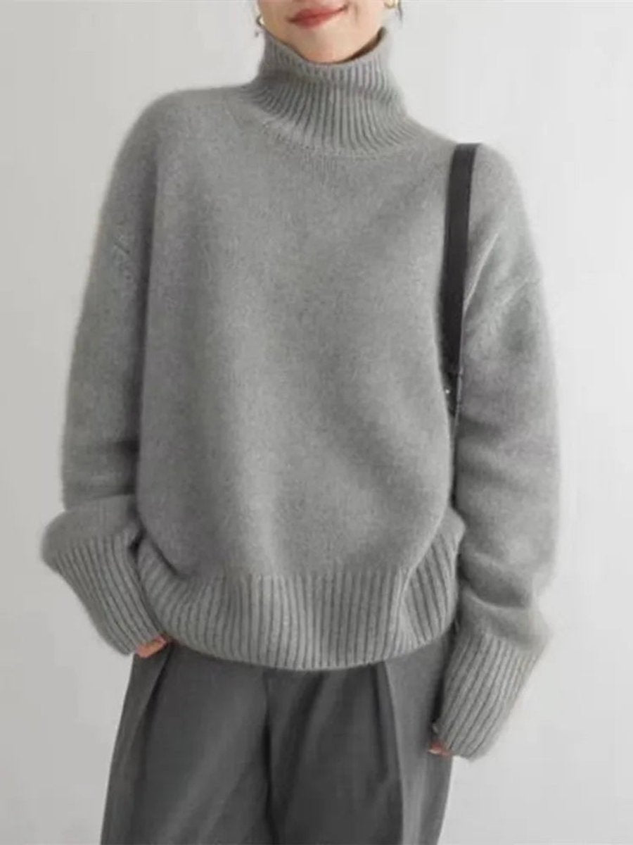 Clara | Knit Sweater – Soft Oversized Turtleneck for Women