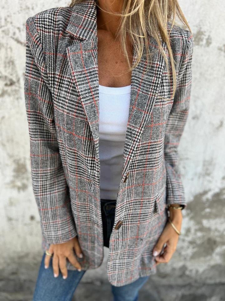 Vivian | Blazer casual classico da donna in cotone a quadri