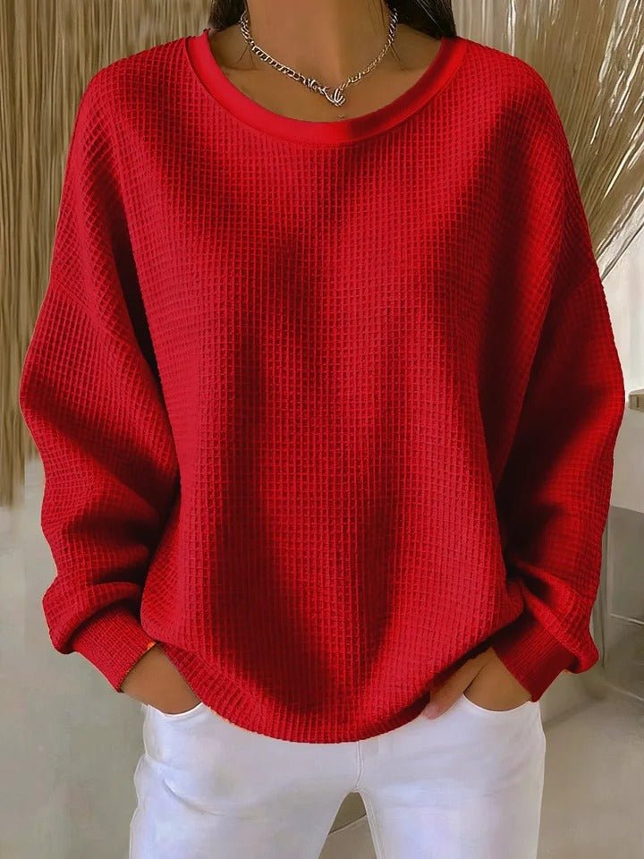 Ellora | Relaxed Textured Waffle-Knit Sweater