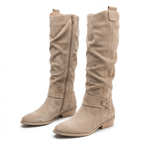 Vespera | Lässige Slouchy-Stiefel für Damen mit knöchelhohem Schaft und Blockabsatz