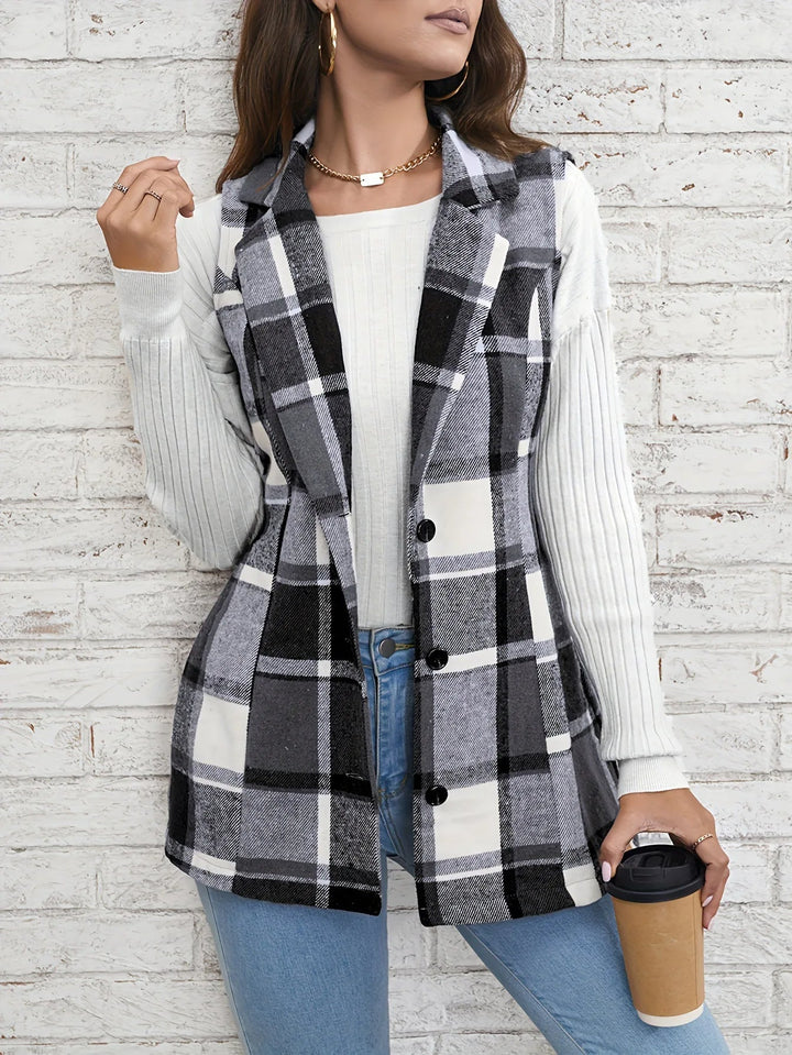 Drunelle | Elegant Tailored Check Waistcoat