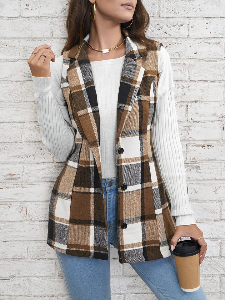 Drunelle | Elegant Tailored Check Waistcoat