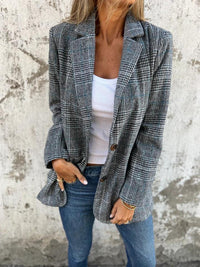 Vivian | Klassischer lässiger Baumwollblazer mit Schottenmuster für Damen