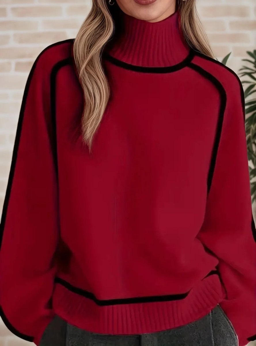 Sophie | Oversized Knit Sweater – Elegant Roll Neck Design for Women