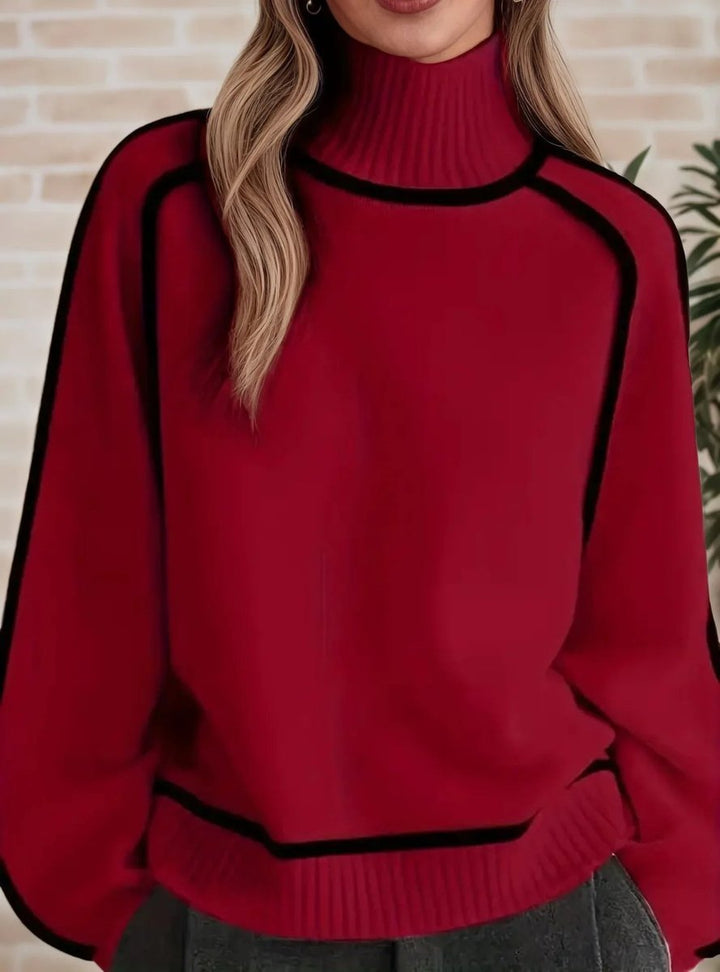 Sophie | Oversized Knit Sweater – Elegant Roll Neck Design for Women