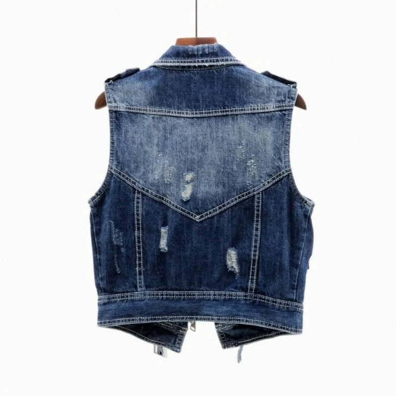 Ravelle | Asymmetrische Destroyed-Jeansweste