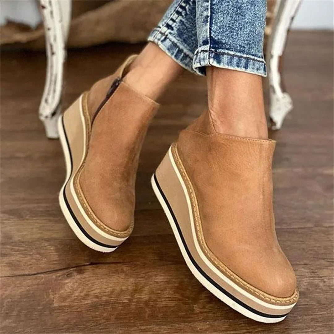 Celestria | Stivaletti da donna eleganti con zeppa, platform e cerniera