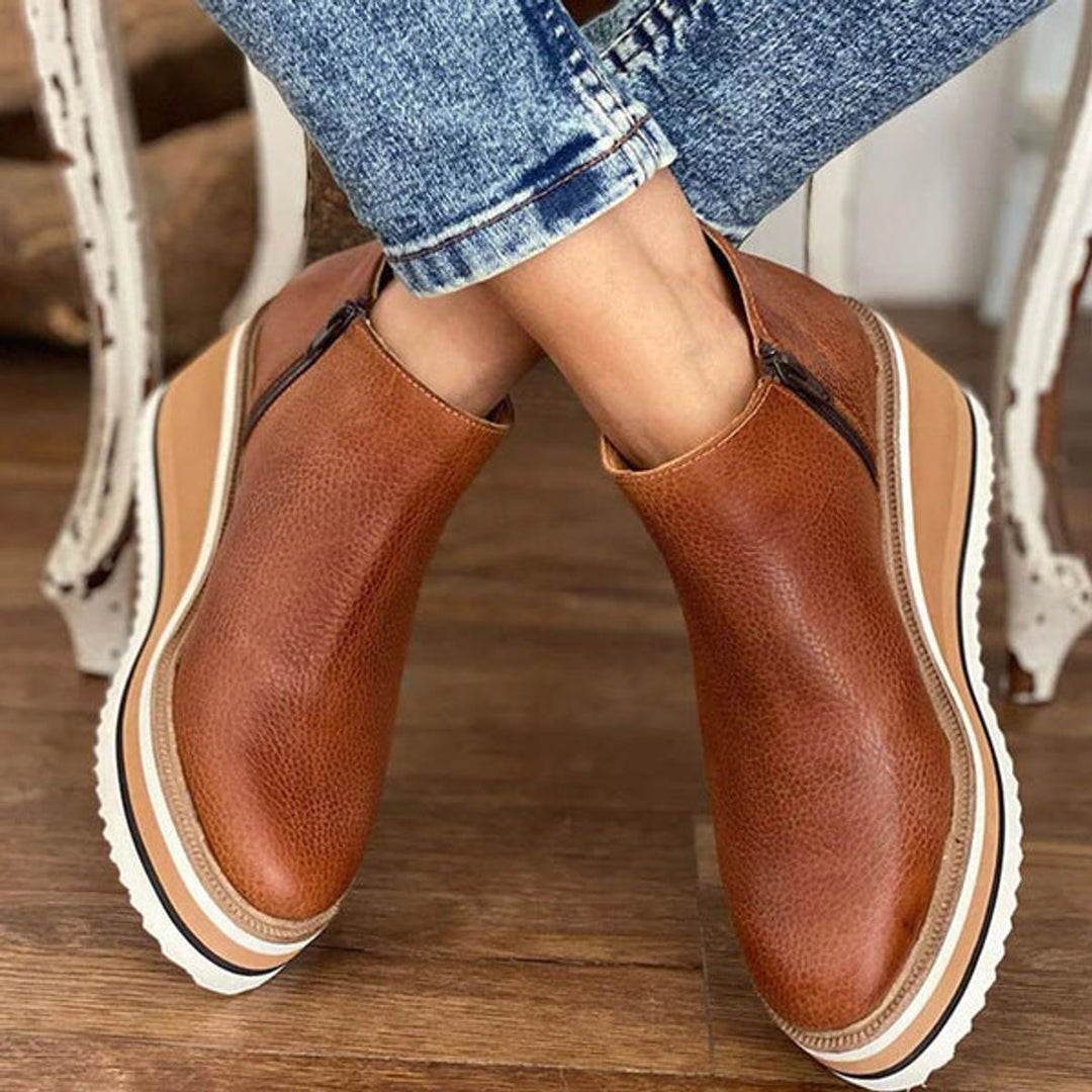 Celestria | Stivaletti da donna eleganti con zeppa, platform e cerniera