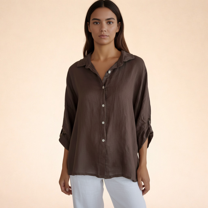 Elena | Elegant Linen Blouse